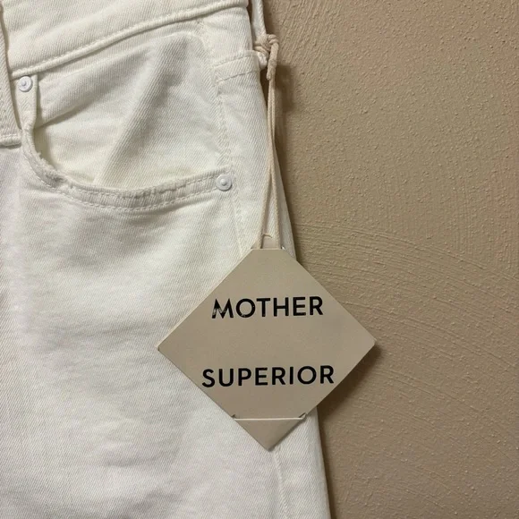 Mother Superior The Smarty Pants Skimp Jeans Totally Innocent White 24 NWT New - Picture 12 of 15